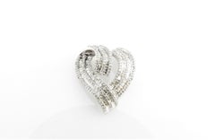 10 Karat White Gold Diamond Heart Slide Pendant