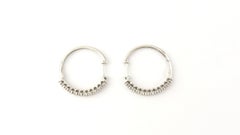 10 Karat White Gold Diamond Hoop Earrings