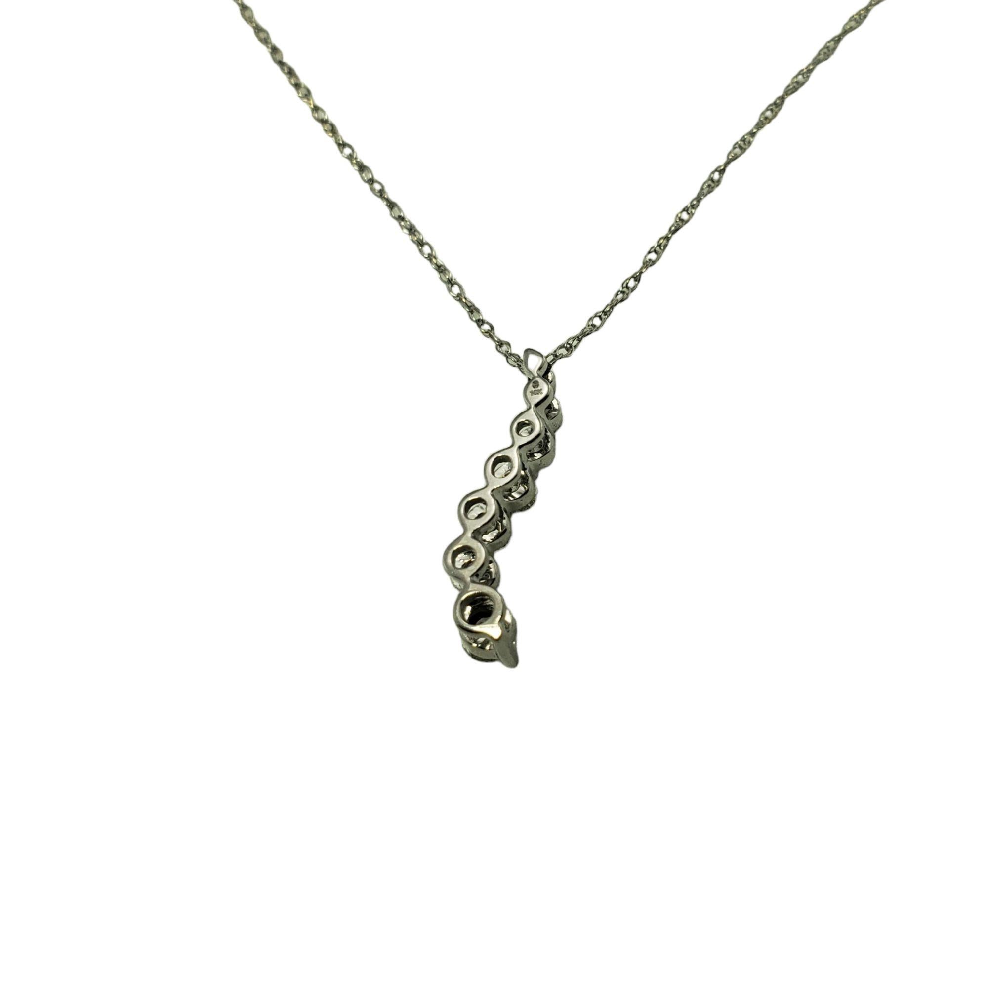 Women's 10 Karat White Gold Diamond Pendant Necklace #12987 For Sale