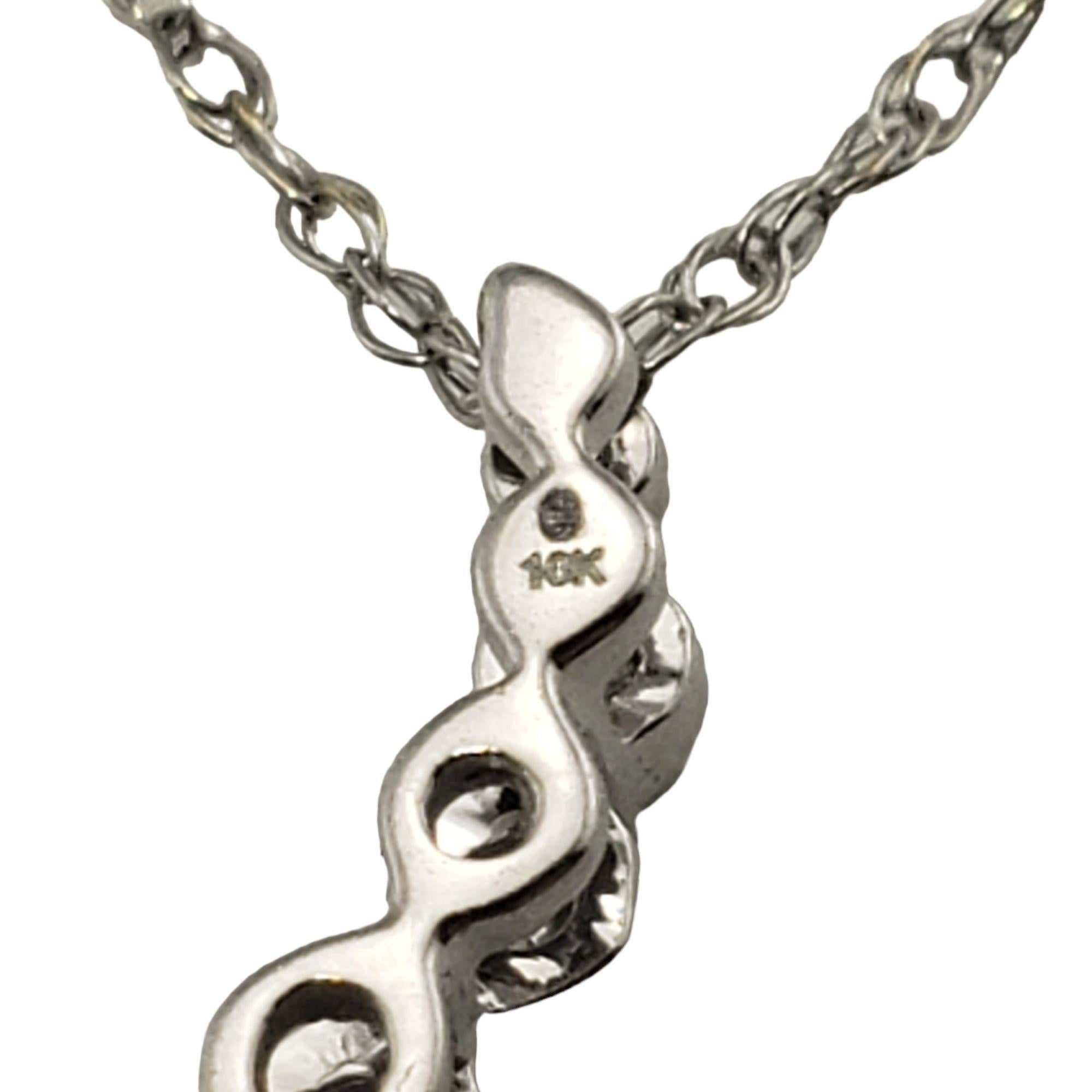 Collana con diamante in oro bianco 10 carati #12987 in vendita 1