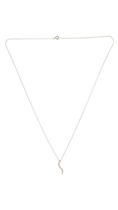 10 Karat White Gold Diamond Pendant Necklace