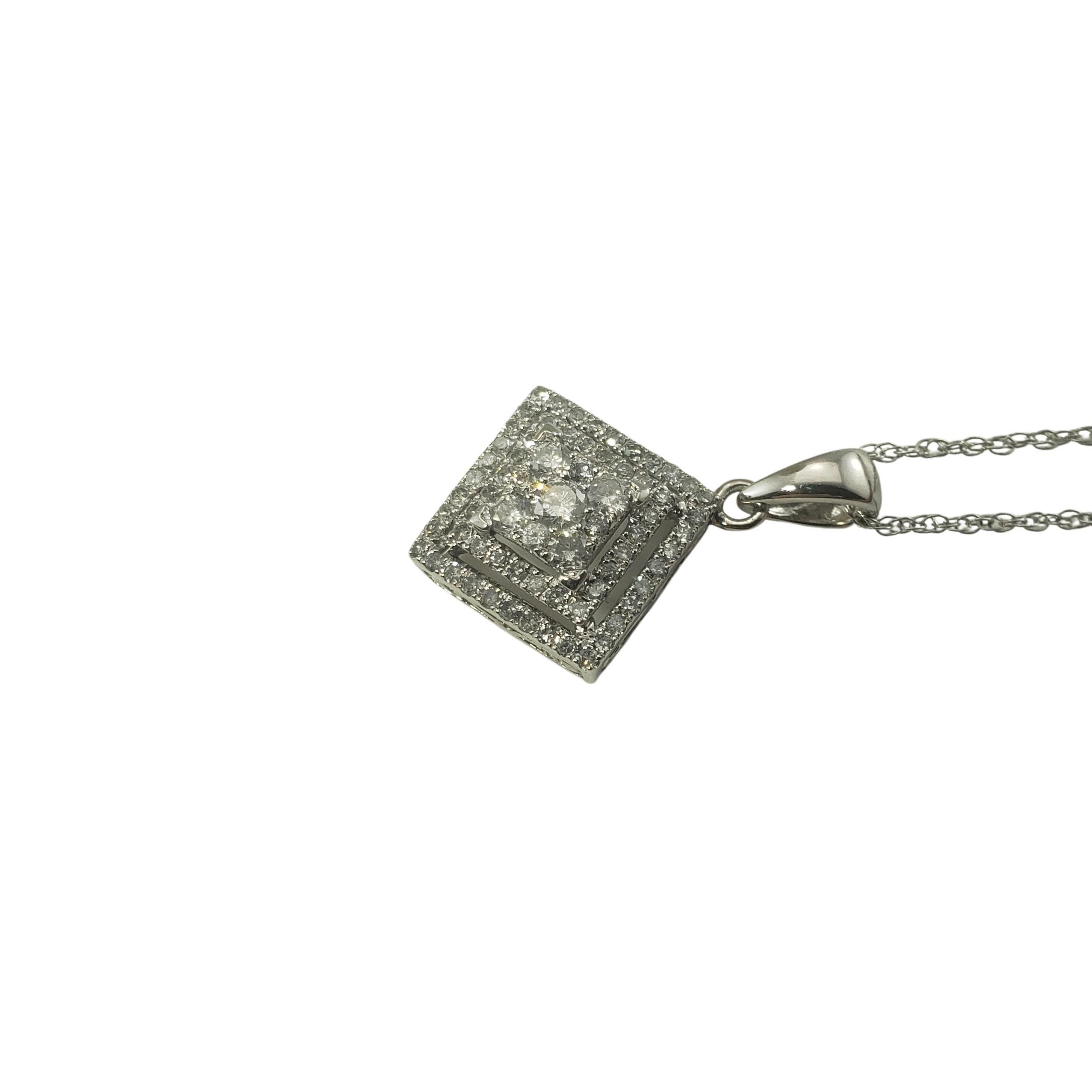 Single Cut 10 Karat White Gold Diamond Pendant Necklace For Sale
