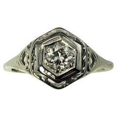 Vintage 10 Karat White Gold Diamond Ring