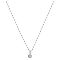 10 Karat White Gold Diamond Solitaire Necklace
