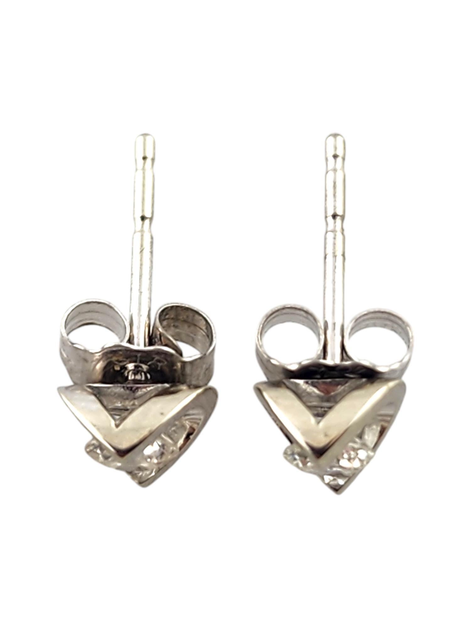Brilliant Cut 10 Karat White Gold Diamond Stud Earrings #18576 For Sale