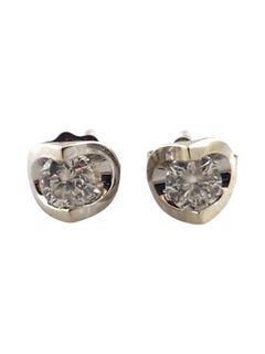 10 Karat White Gold Diamond Stud Earrings #18576