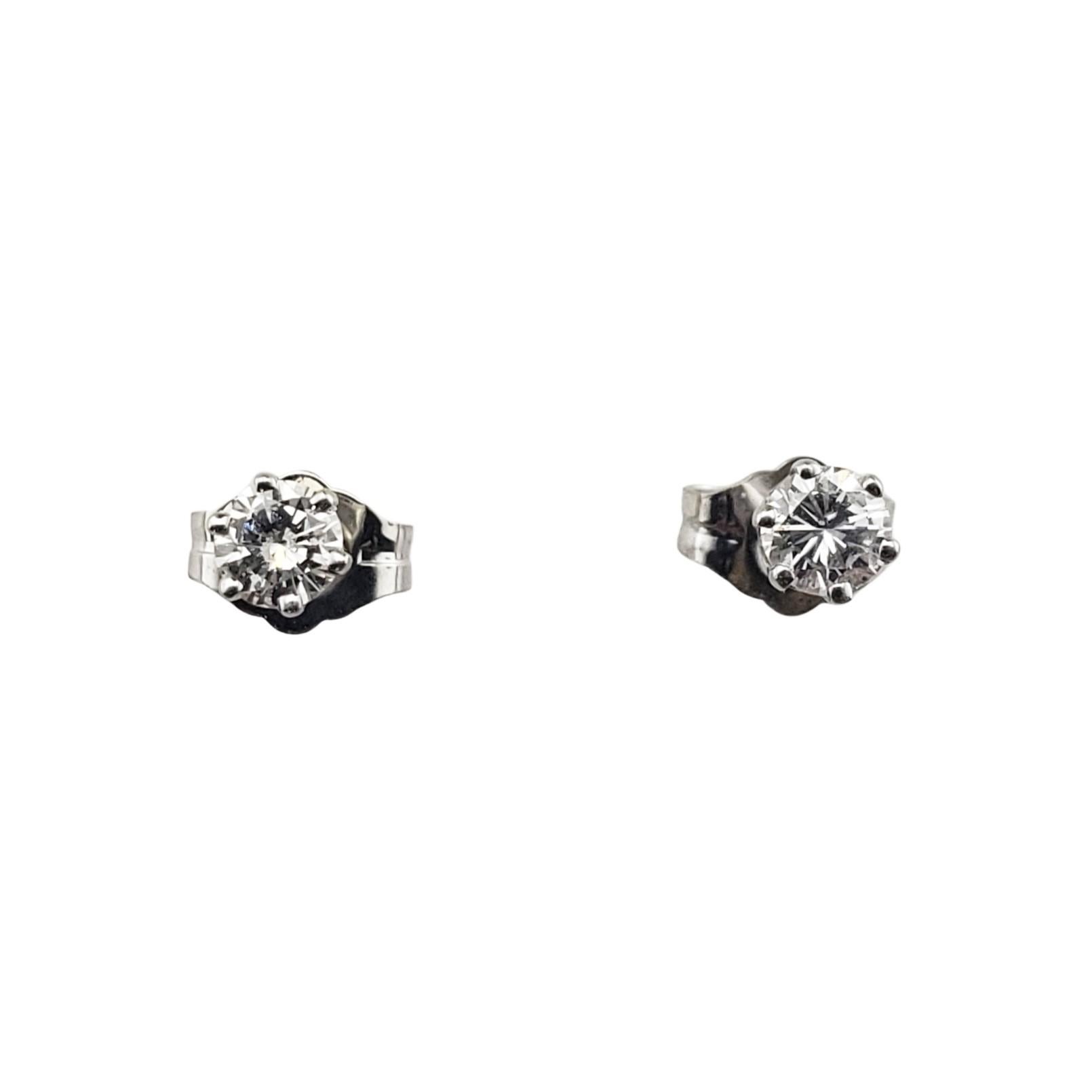 10 Karat White Gold Diamond Stud Earrings .29 tcw For Sale 2