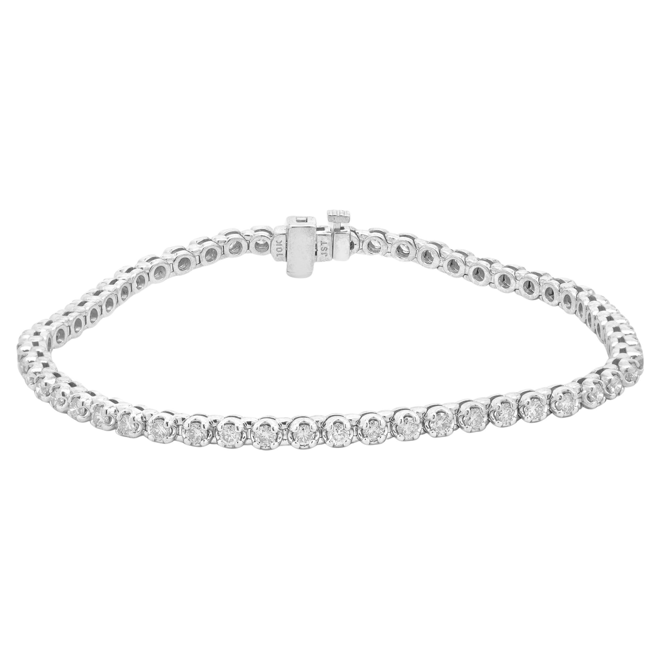 Pulsera de tenis con diamantes en oro blanco de 10 quilates