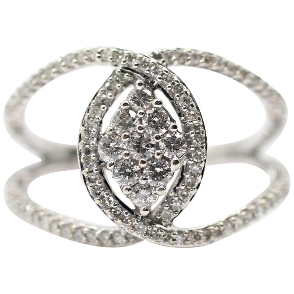 10 Karat White Gold Diamond Twist Ring