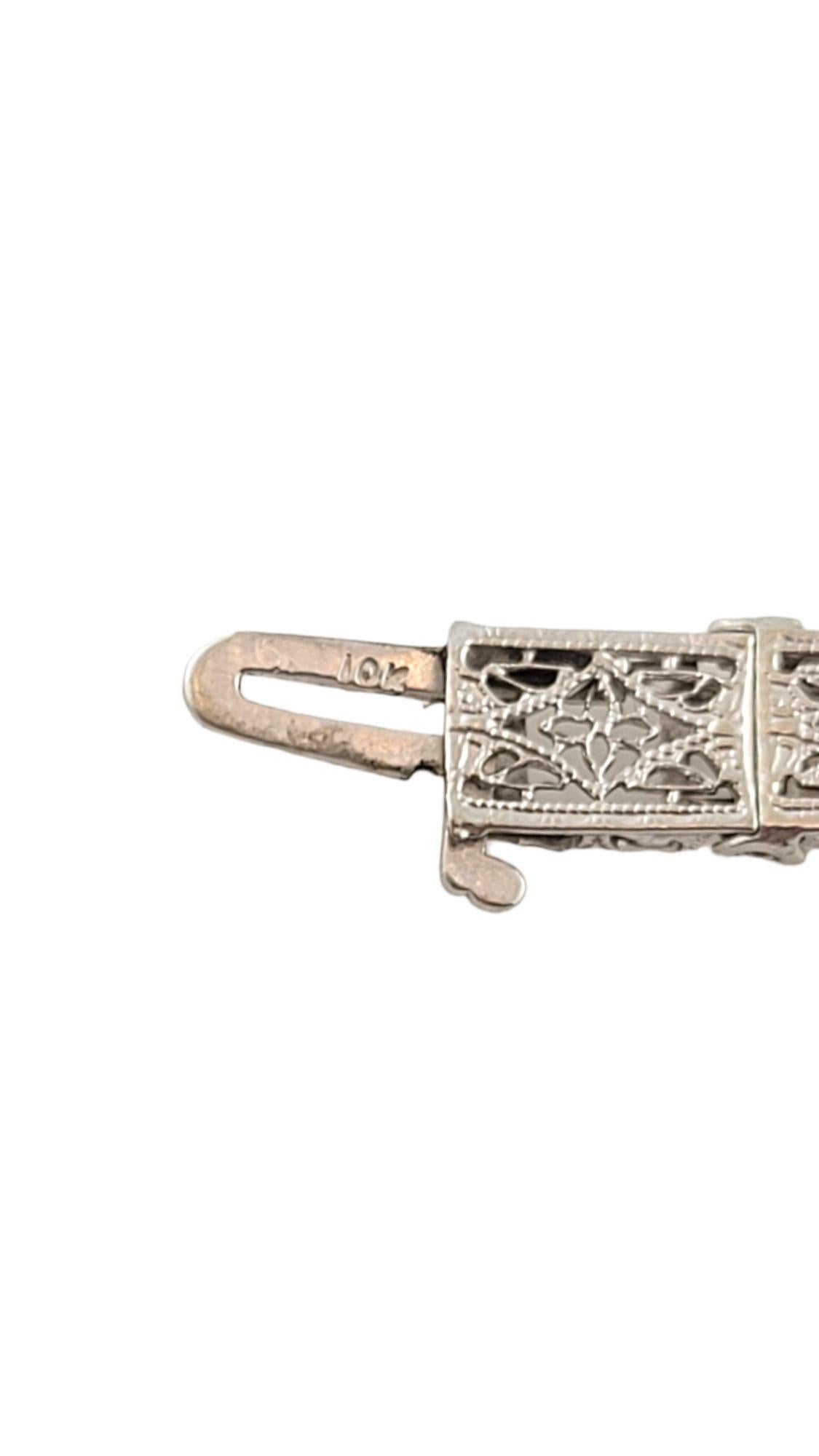 Single Cut 10 Karat White Gold Filigree and Diamond Bracelet #14686 For Sale