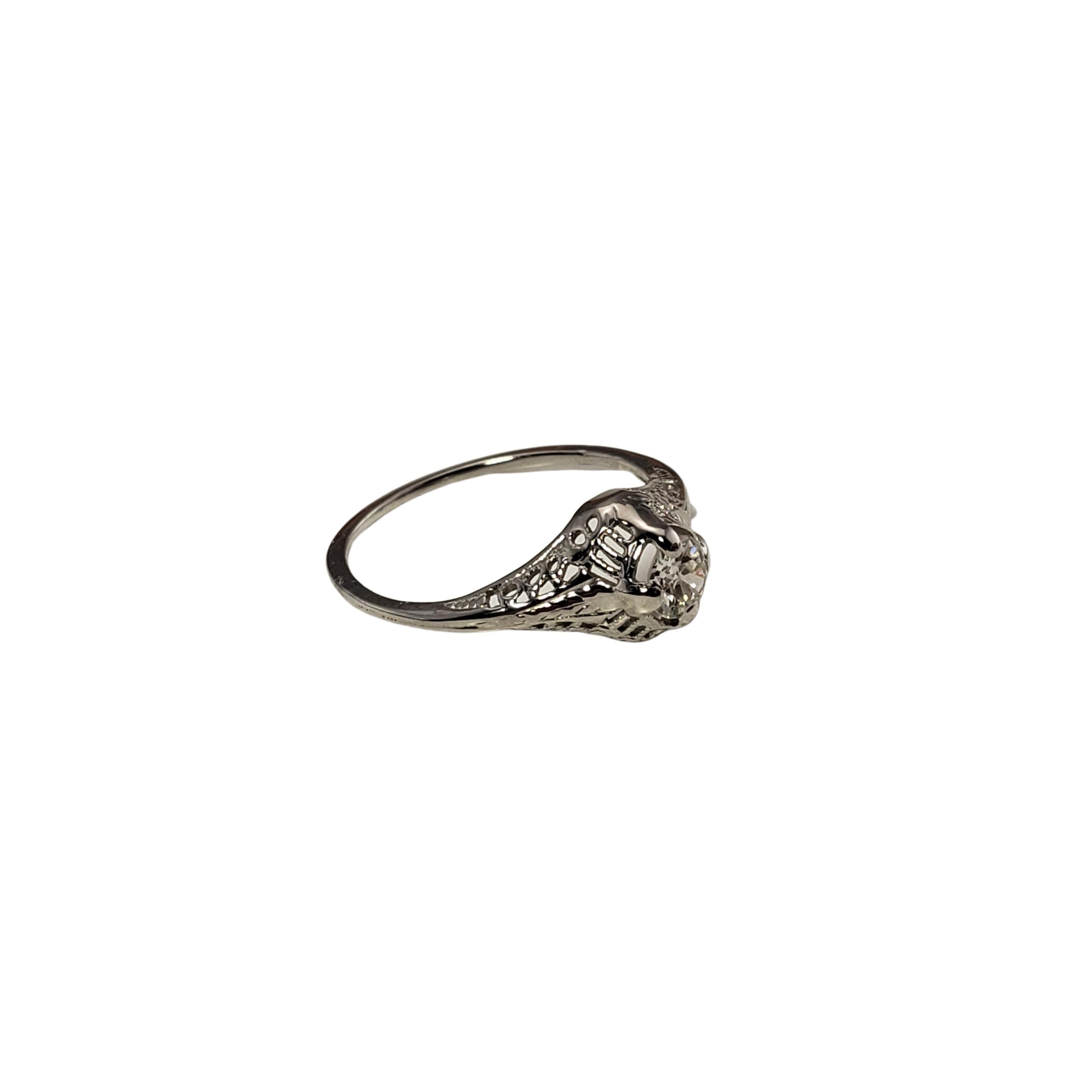 10 Karat White Gold Filigree Diamond Ring For Sale 1