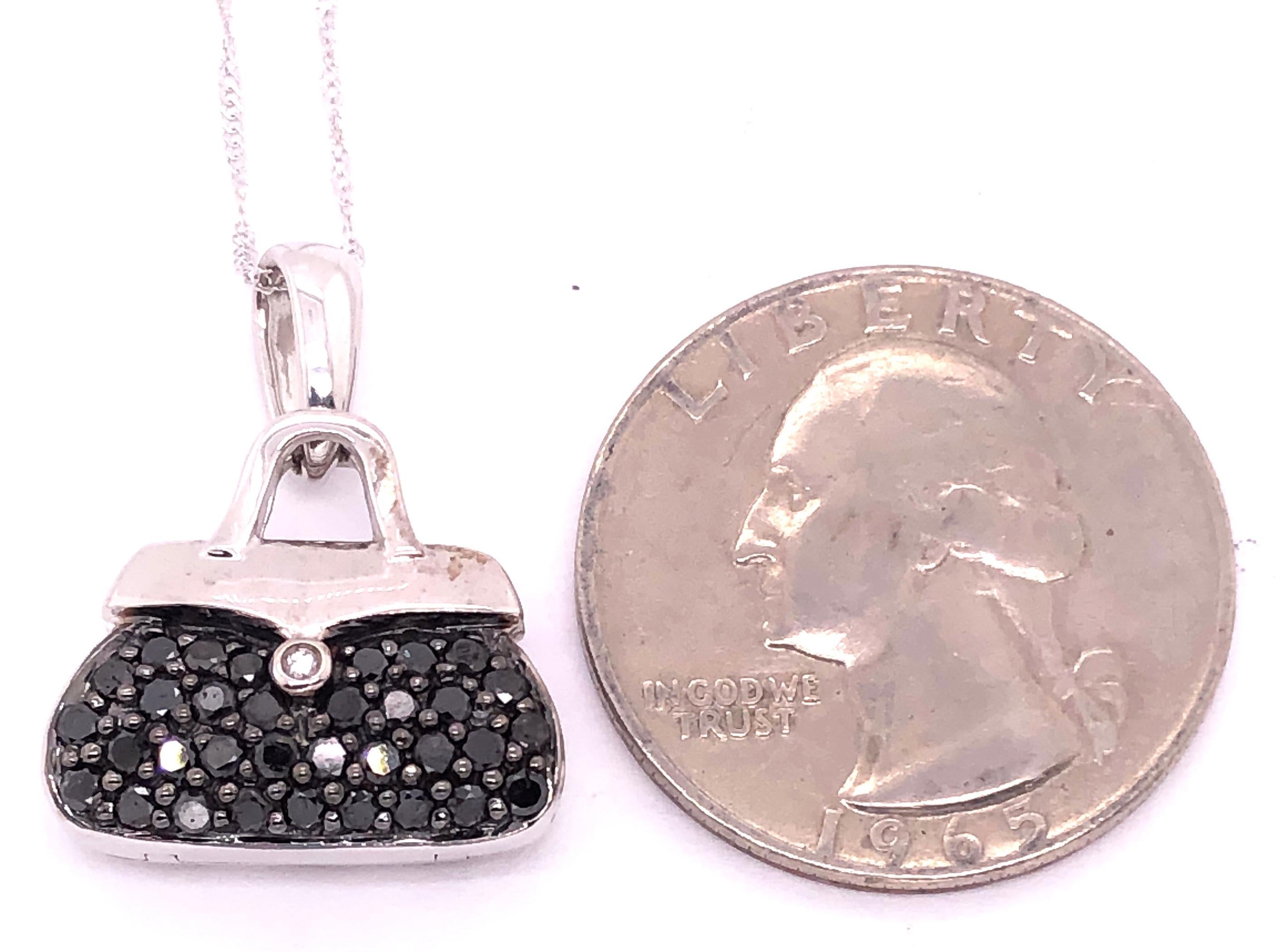 Collier de forme libre en or blanc 10 carats et pendentif fantaisie avec diamants en vente 4