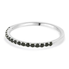 10 Karat White Gold Irradiated Black Diamond Band