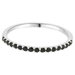 10 Karat White Gold Irradiated Black Diamond Band