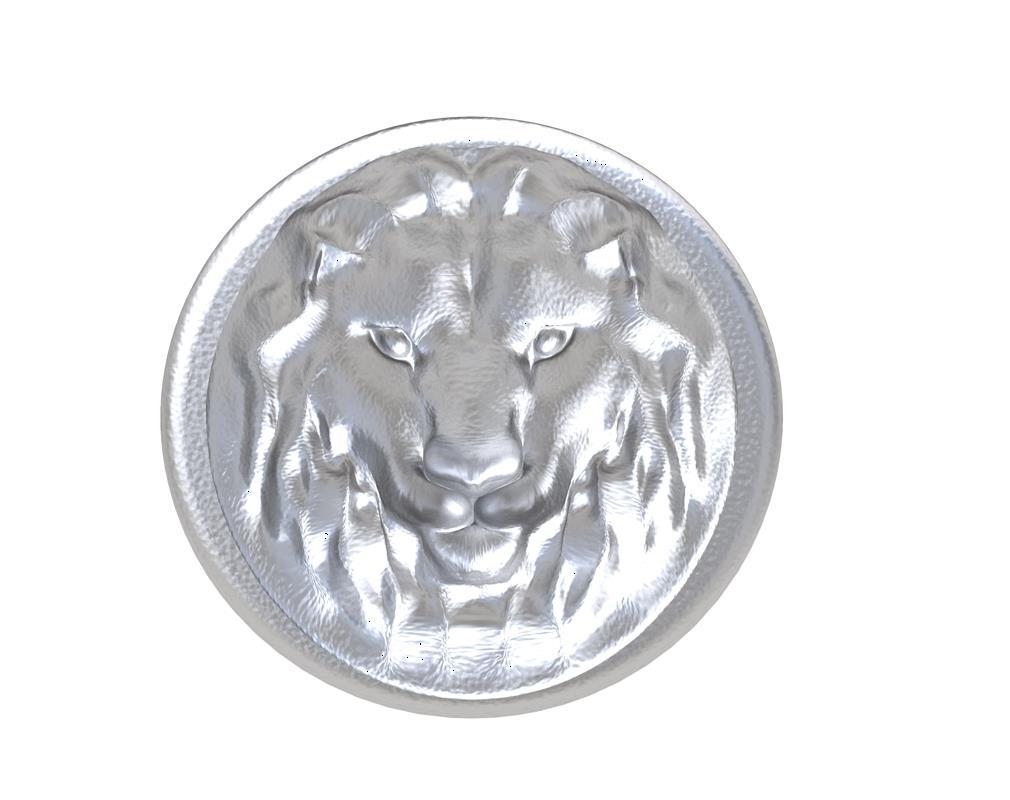 For Sale:  10 Karat White Gold Leo the Lion Signet Wax Seal Ring 2