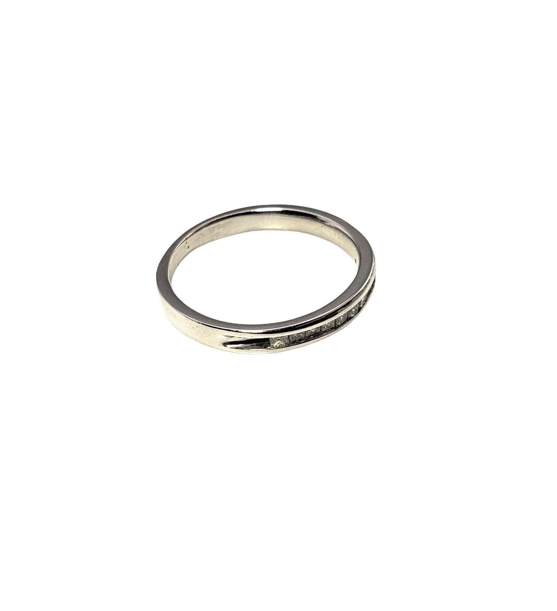 Women's 10 Karat White Gold Princess Cut Diamond Band Ring Size 5.75 #13043 For Sale