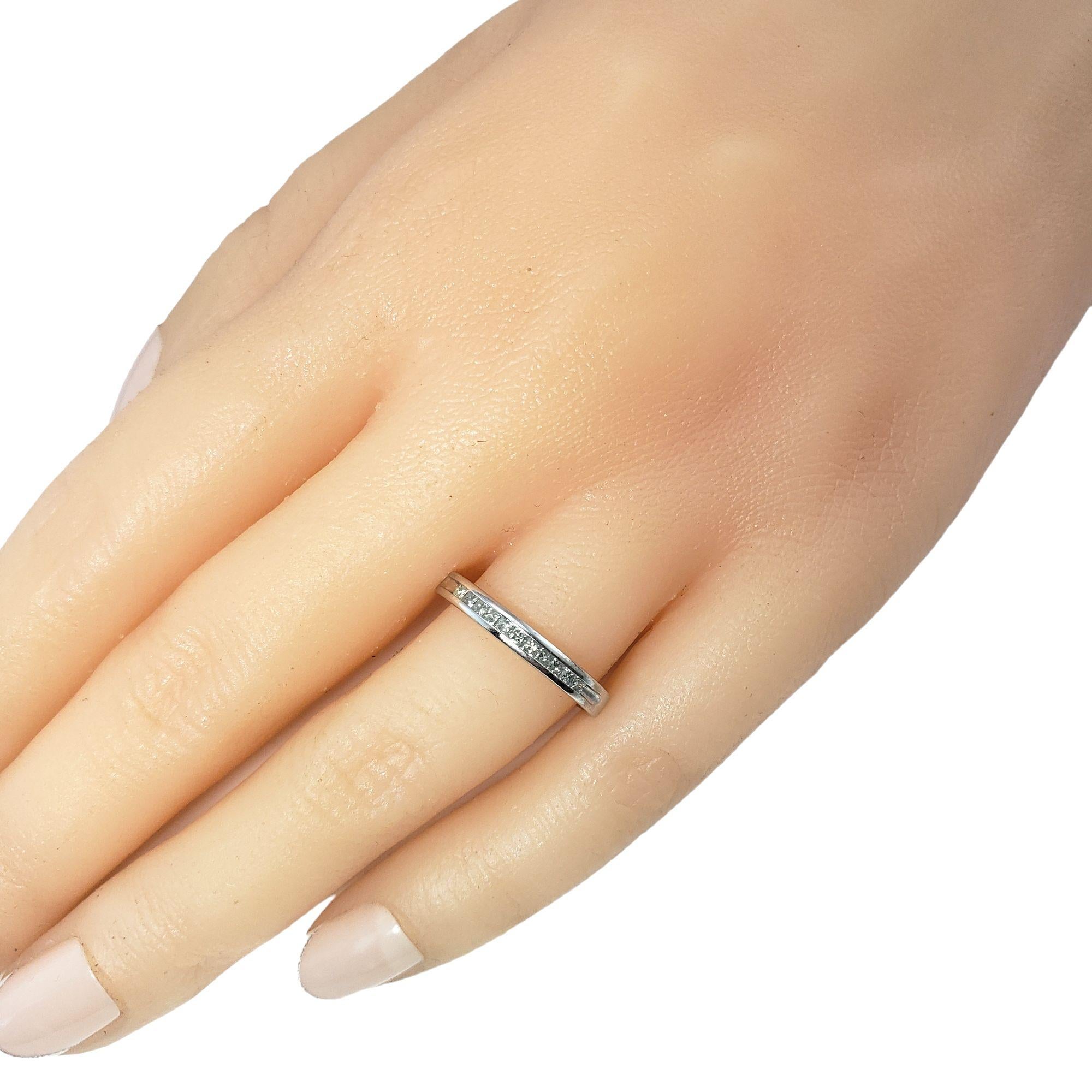10 Karat White Gold Princess Cut Diamond Band Ring Size 5.75 #13043 For Sale 4