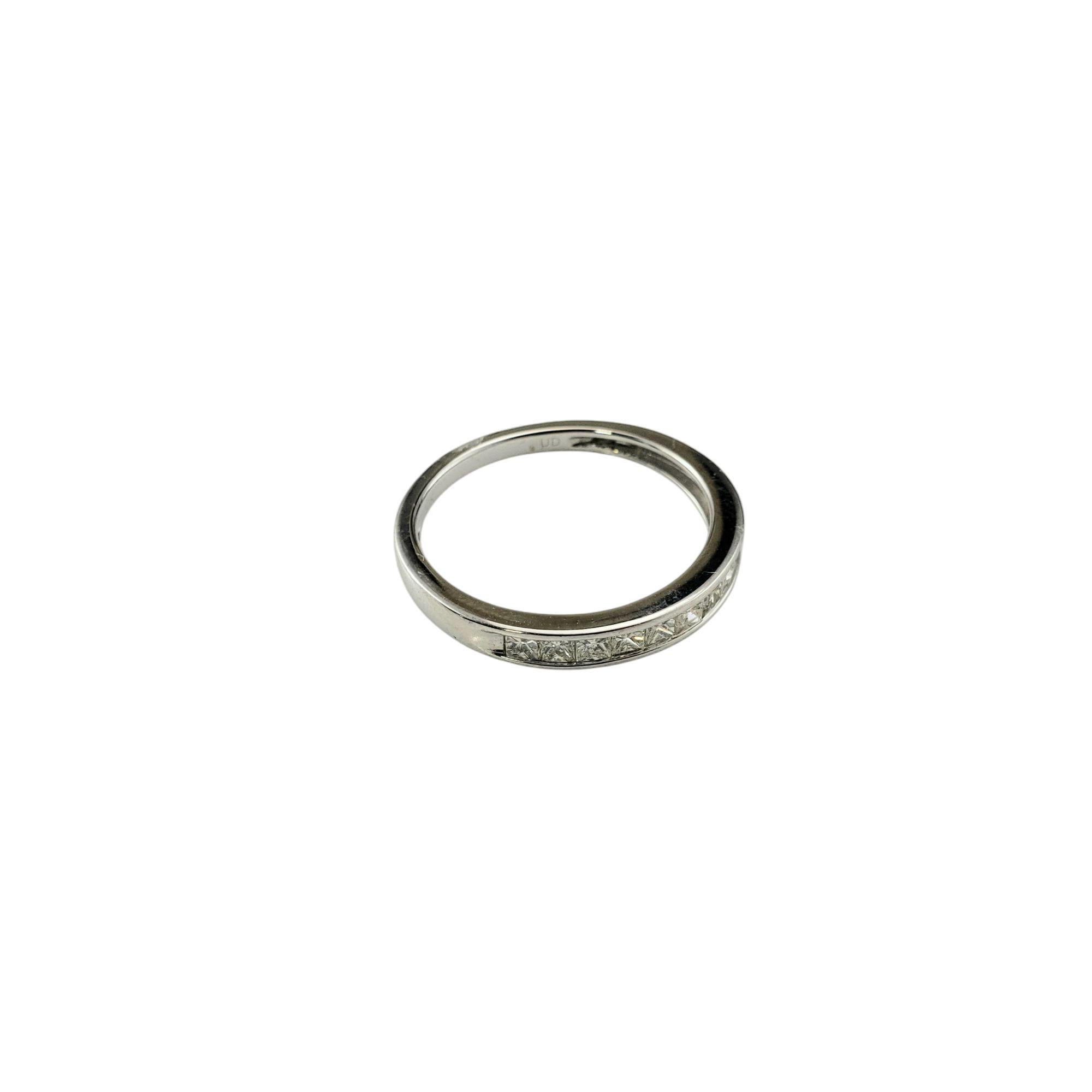 Women's 10 Karat White Gold Princess Cut Diamond Band Ring Size 7 #21238 For Sale