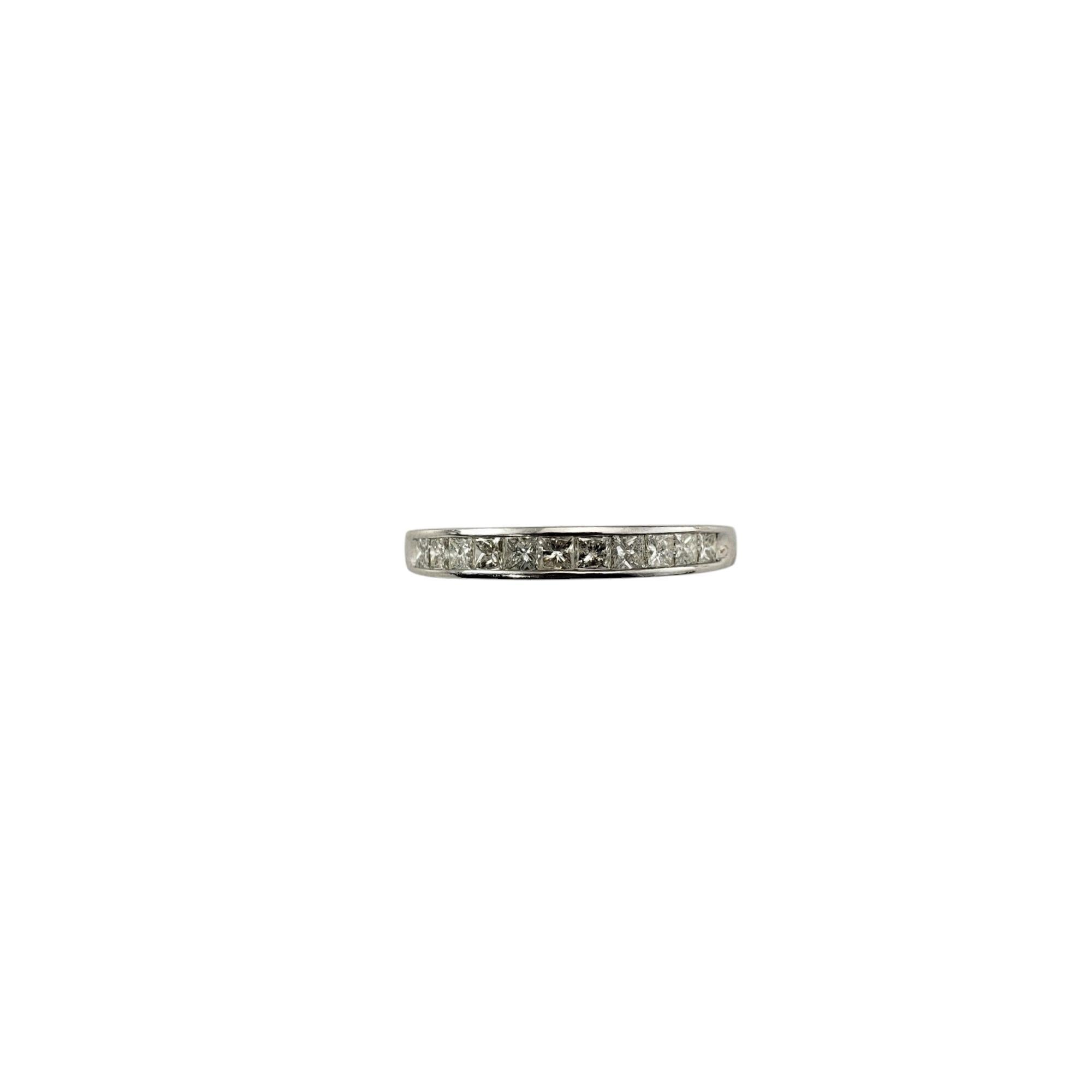 10 Karat White Gold Princess Cut Diamond Band Ring Size 7 #21238 For Sale