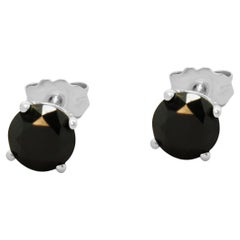 10 Karat White Gold Round Brilliant Cut Diamond Stud Earrings