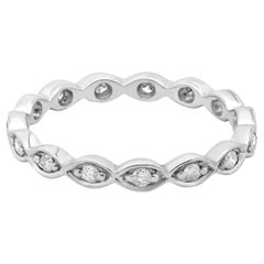Bracelet éternel en or blanc 10 carats avec diamant festonné