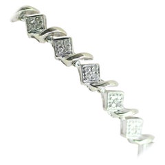 10 Karat White Gold Single Cut Diamond Bracelet