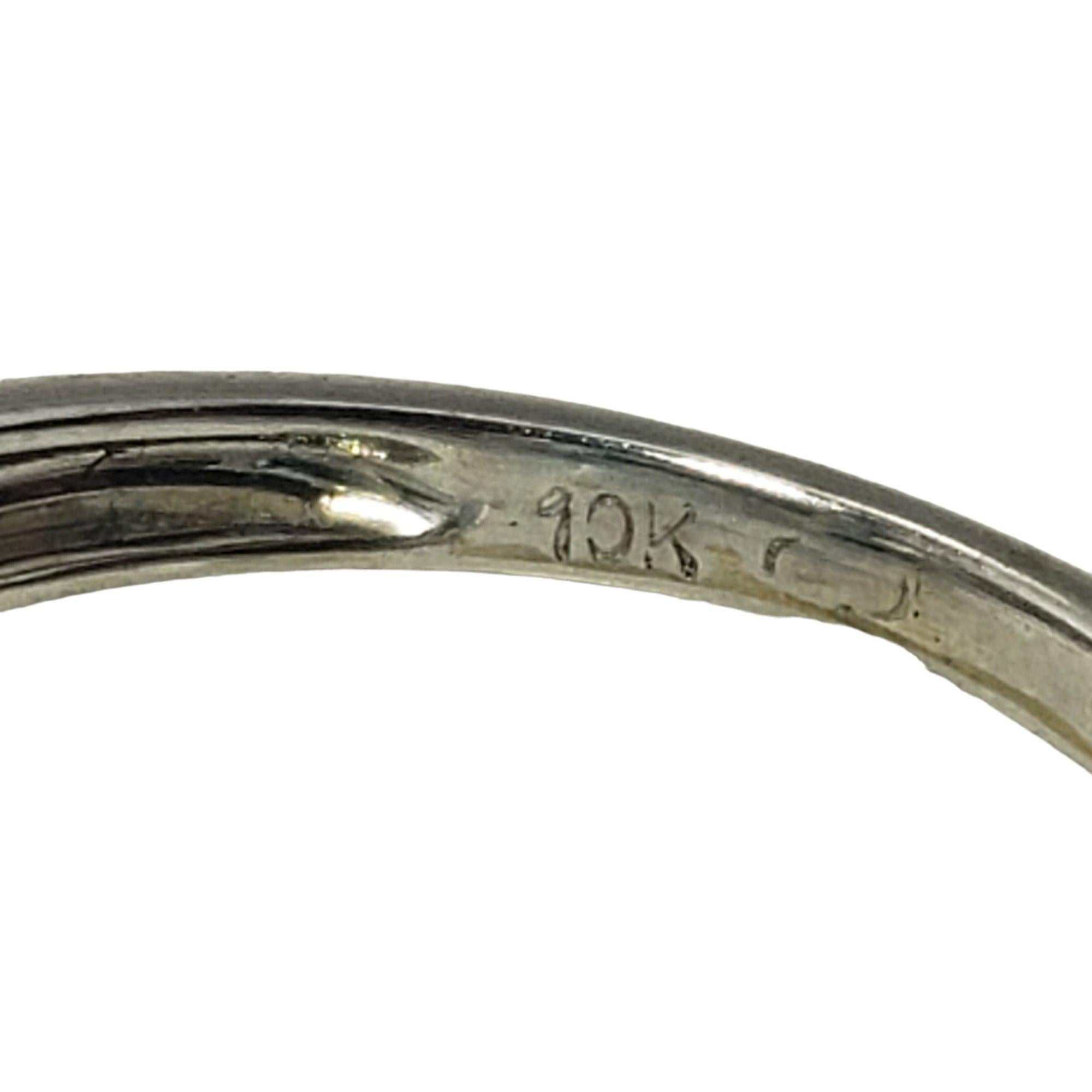 10 Karat Weißgold Topas und Diamant-Ring Größe 5,75 1
