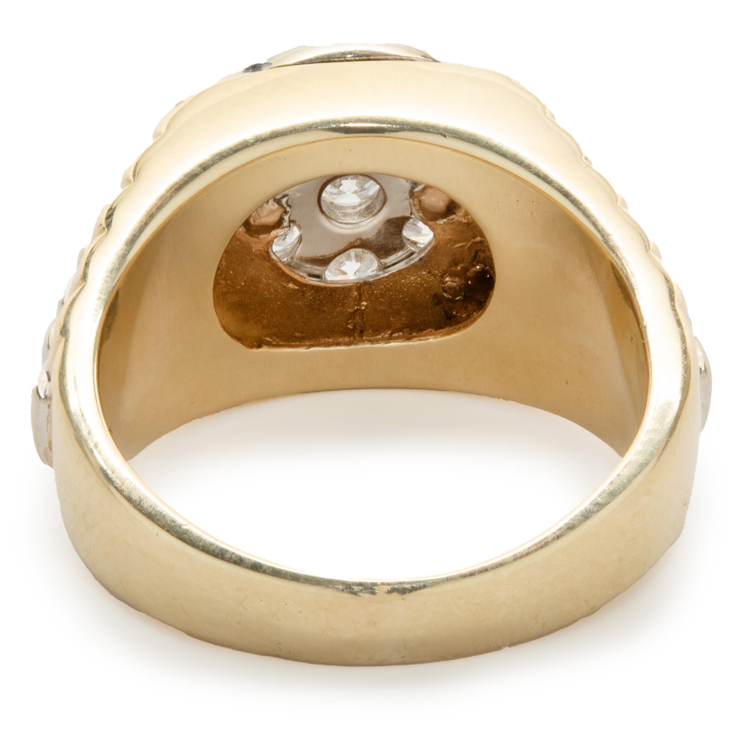 10 Karat Weiß- und Gelbgold Diamantring (Rundschliff)