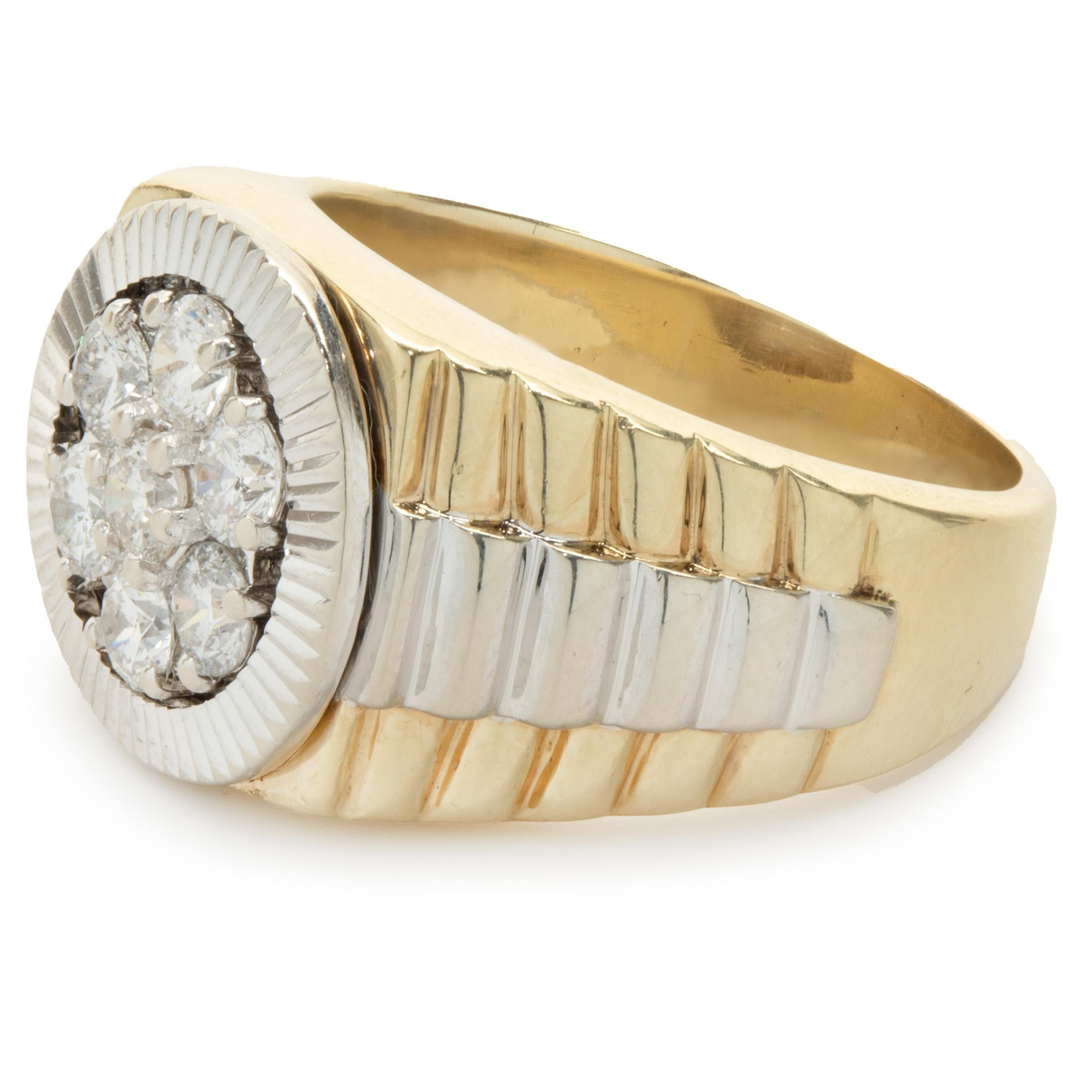 10 Karat Weiß- und Gelbgold Diamantring im Zustand „Hervorragend“ in Scottsdale, AZ