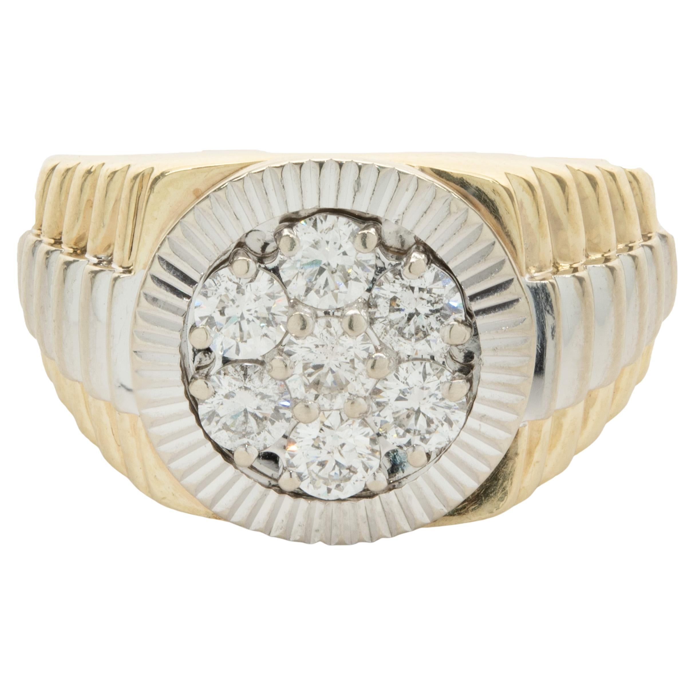 10 Karat Weiß- und Gelbgold Diamantring
