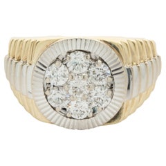 10 Karat Weiß- und Gelbgold Diamantring