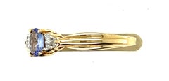 10 Karat Yellow and White Gold Tanzanite and Diamond Ring