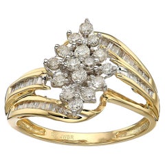 10 Karat Yellow Diamond Gold Cluster Ring 
1/2 Carat
