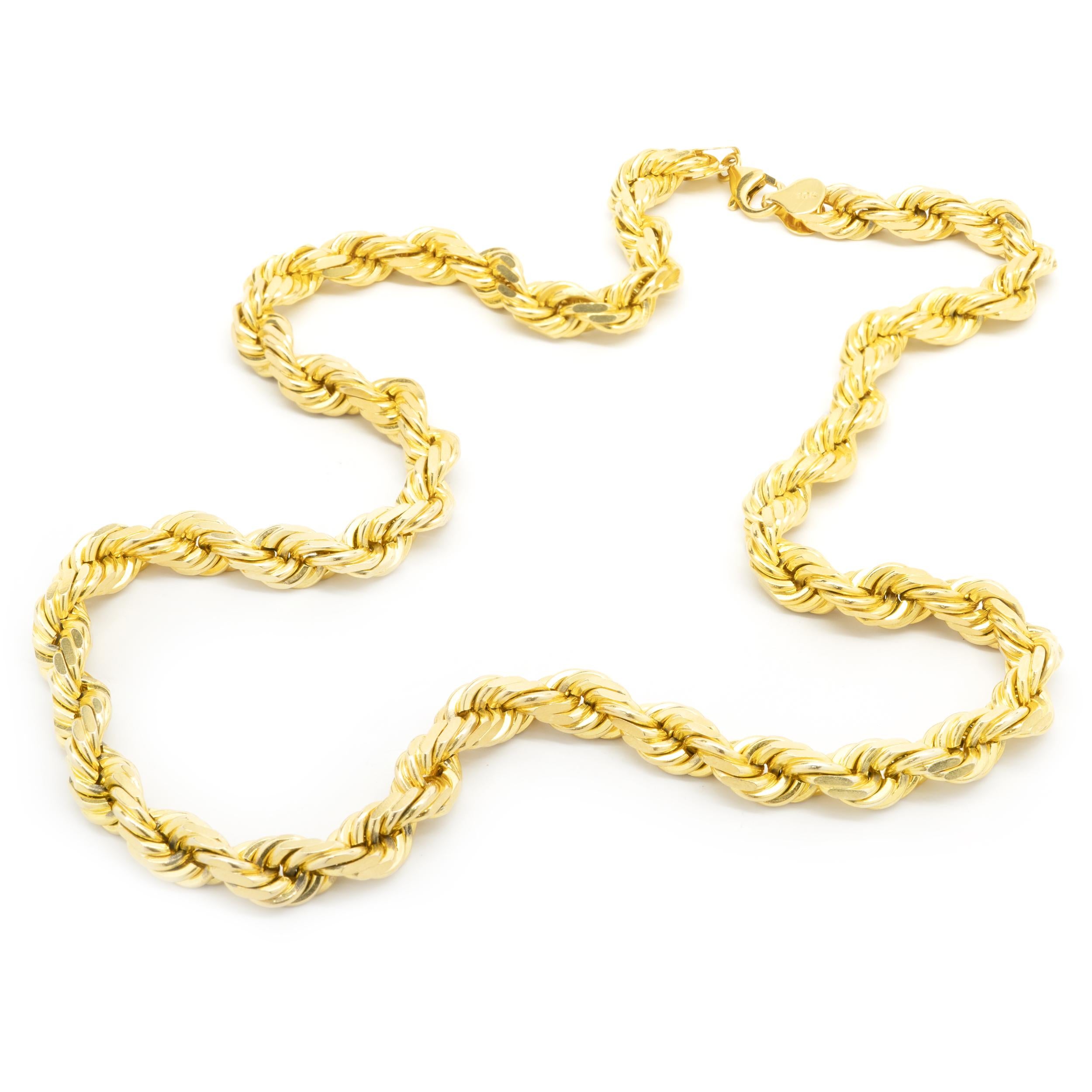 Designer: custom
Material: 10K yellow gold
Dimensions: necklace measures 22-inches
Weight: 105.78 grams
