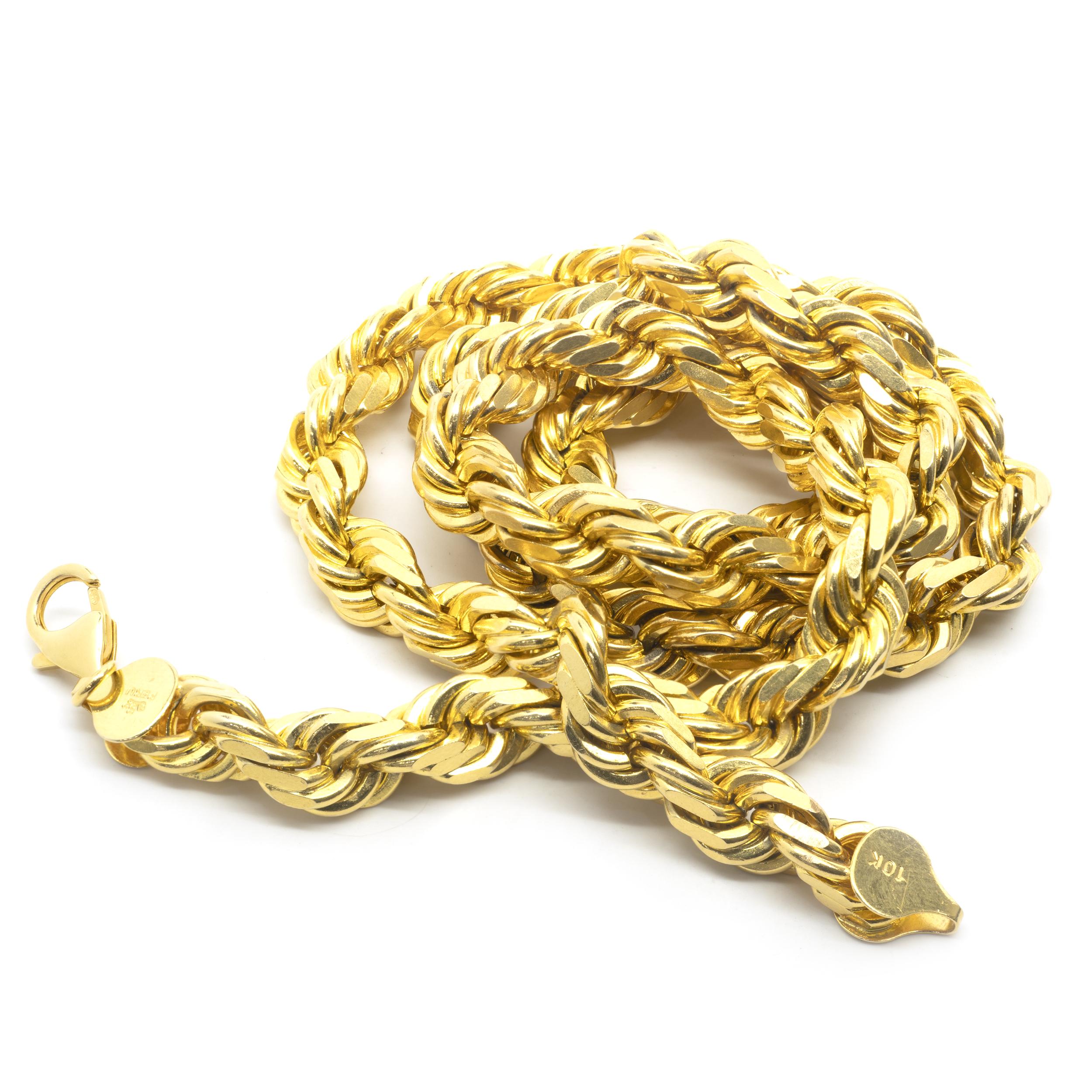 10 karat gold rope necklace