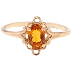 10 Karat Yellow Gold and Citrine Pinky / Child's Ring