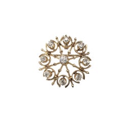 Broche/Pendentif en or jaune 10 carats et diamants #22221