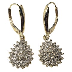 10 Karat Yellow Gold and Diamond Dangle Earrings