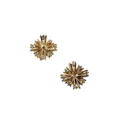 10 Karat Yellow Gold and Diamond Earring Jackets