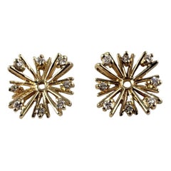 Vintage 10 Karat Yellow Gold and Diamond Earring Jackets