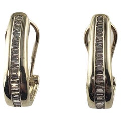 10 Karat Yellow Gold and Diamond Earrings #14935