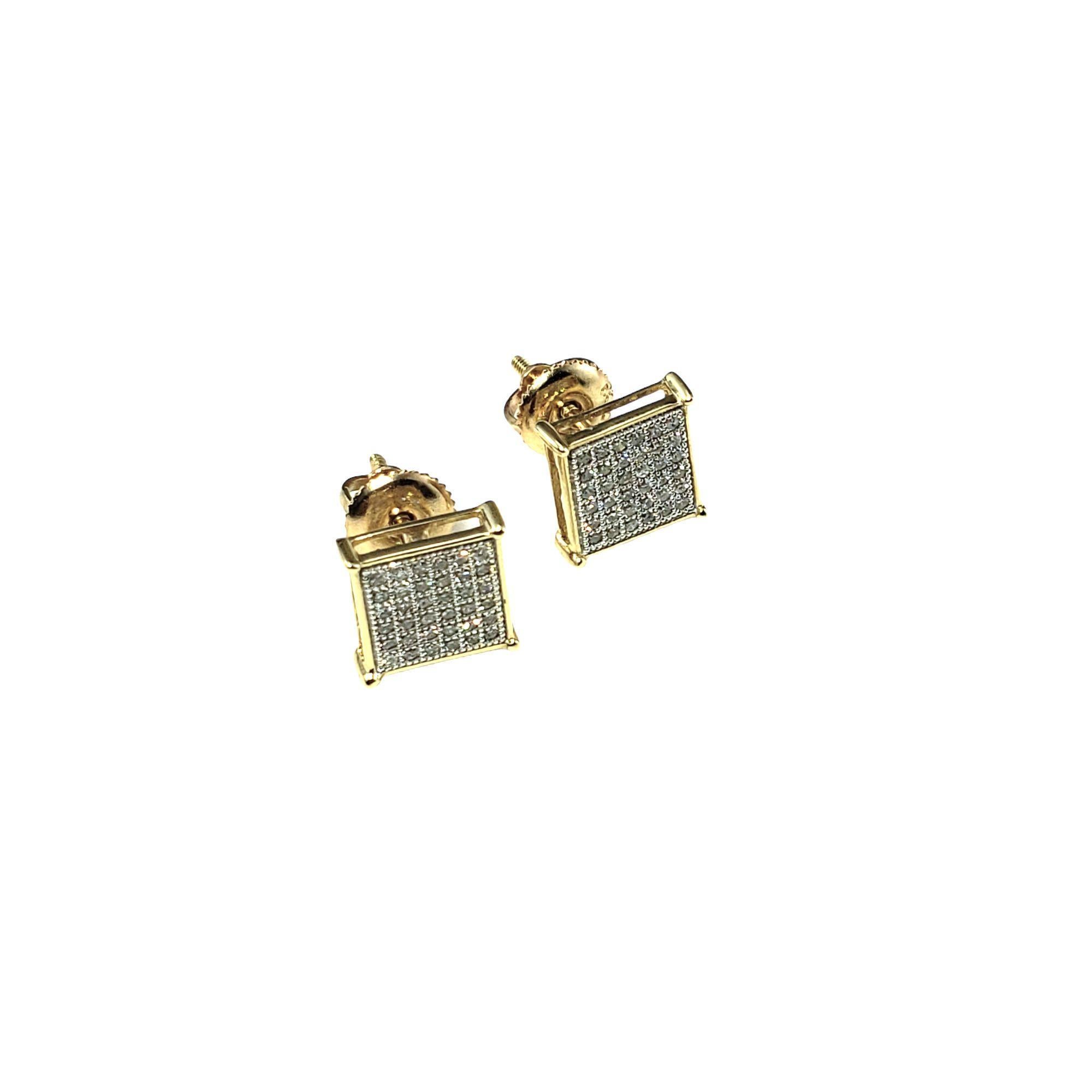 Taille simple Boucles d'oreilles en or jaune 10 carats et diamants #15275 en vente