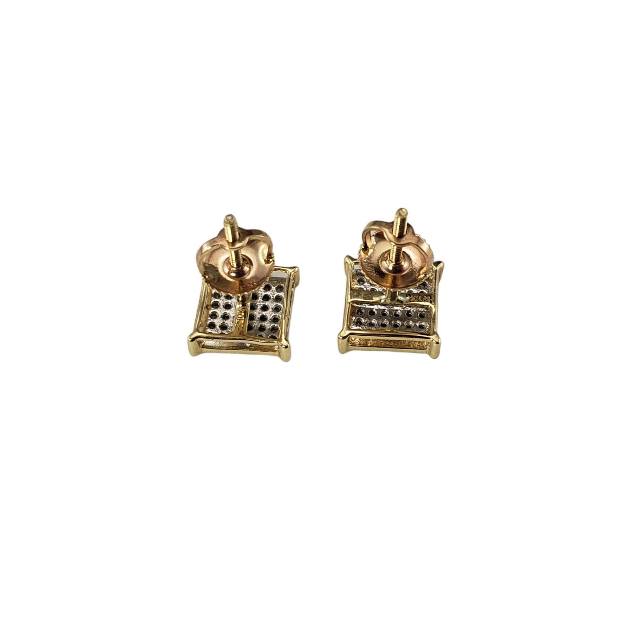 10 Karat Yellow Gold and Diamond Earrings #15275 In Good Condition For Sale In Washington Depot, CT