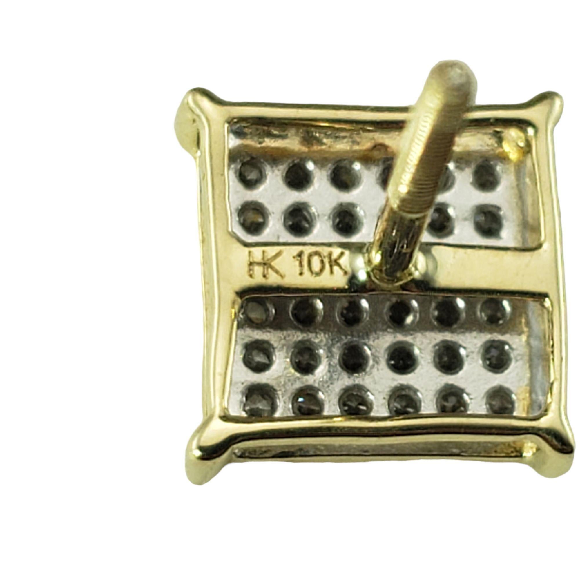 Women's 10 Karat Yellow Gold and Diamond Earrings #15275 For Sale