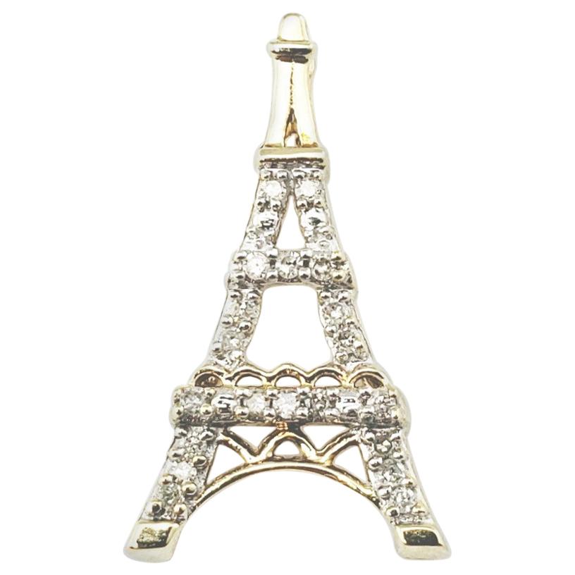 10 Karat Yellow Gold and Diamond Eiffel Tower Charm