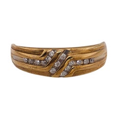 Anillo de moda de oro amarillo de 10 quilates y diamantes Boda / Novia