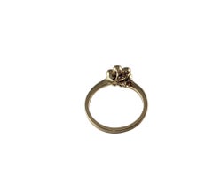 10 Karat Yellow Gold and Diamond Flower Ring