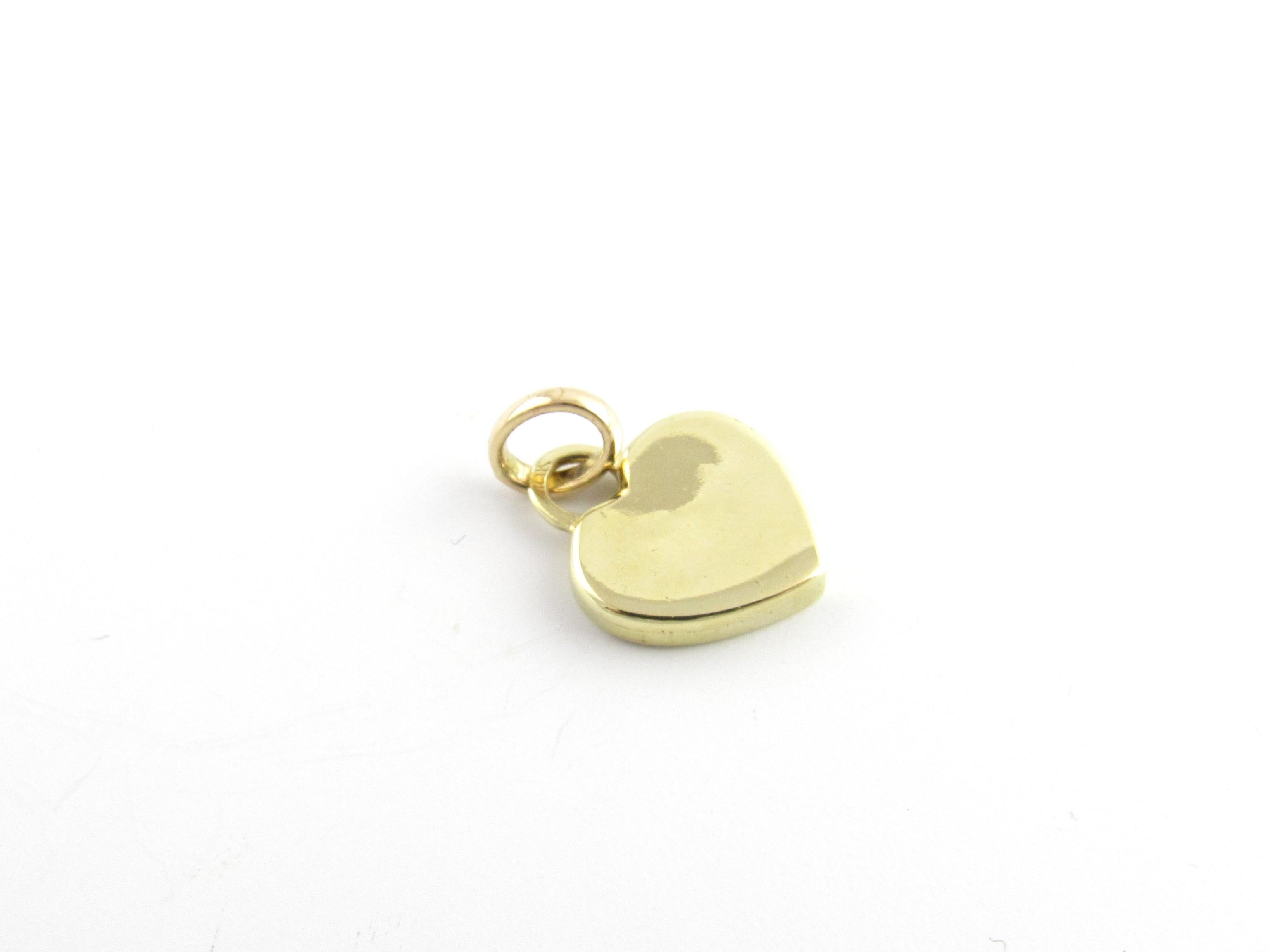 Women's 10 Karat Yellow Gold and Diamond Heart Pendant For Sale