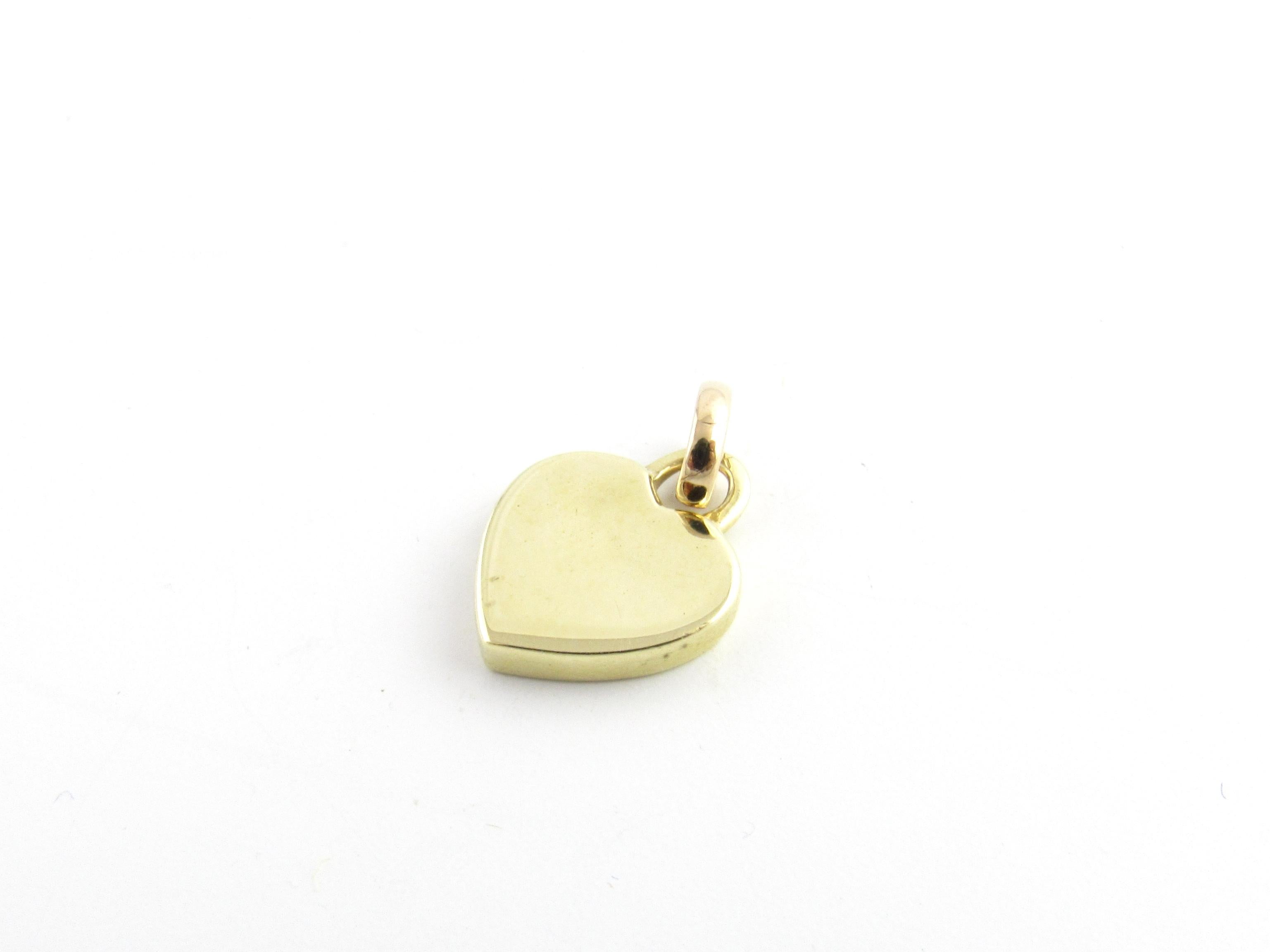 10 Karat Yellow Gold and Diamond Heart Pendant For Sale 1