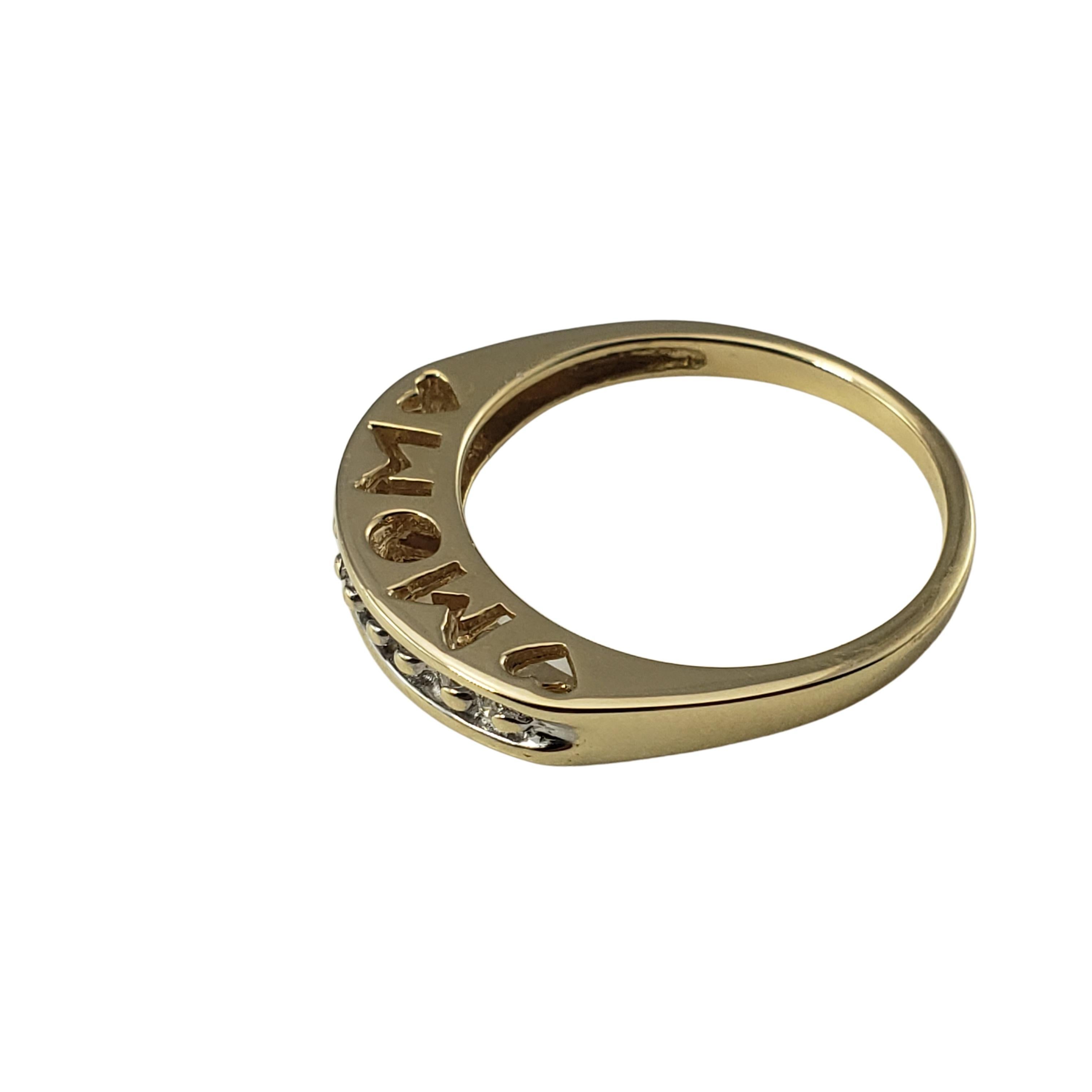 10 Karat Gelbgold und Diamant-Ring „MOM“ (Brillantschliff)